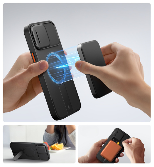 Tok iPhone 12 Pro Max / 13 Pro Max készülékhez, Suritch Shockproof, MagSafe, fekete