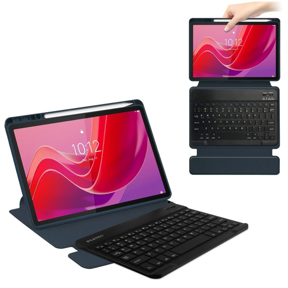 Billentyűzet tok Lenovo Tab M11, Rotary 360° Leather, sötétkék