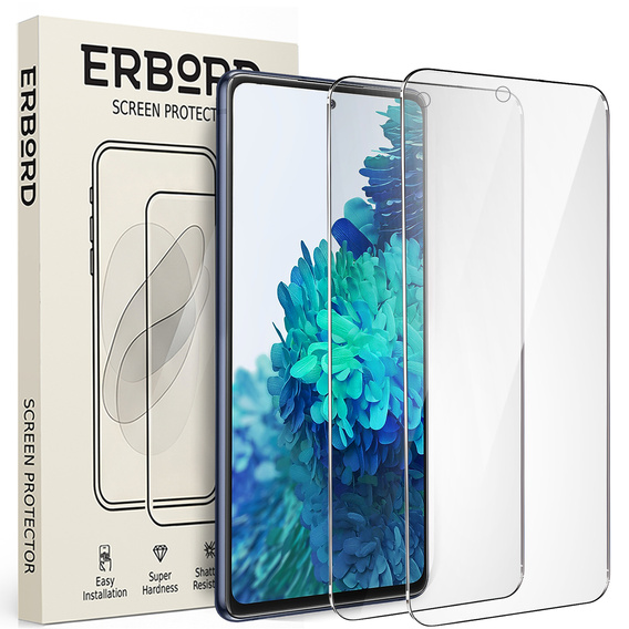 2x edzett üveg a Samsung Galaxy S20 FE, ERBORD 9H Hard Glass a képernyőn