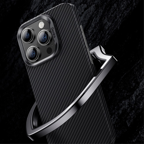 BENKS Kevlar tok iPhone 15 Pro, Carbon Fiber, fekete