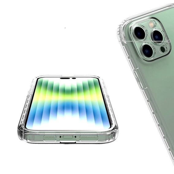 Tok iPhone 14 Pro készülékhez, Shockproof, fóliával, átlátszó