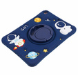 Gyermek szilikon tok iPad 10.2 2021 / 2020 / 2019, páncélozott, pánttal, Astronaut, sötétkék