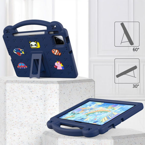 Gyermek tok Xiaomi Pad 7 / 7 Pro, Cute Patterns, állvánnyal, sötétkék