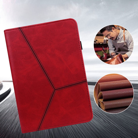 Tok Samsung Galaxy Tab S10 Lite / S10 FE / S9 FE / S9, Classic, tolltartóval, piros