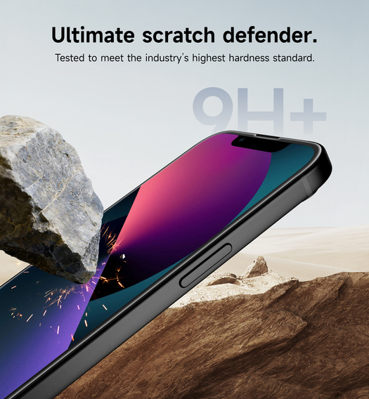 2x SURITCH edzett üveg iPhone 16e / 14 / 13 Pro készülékekhez