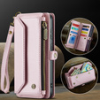 Tok CASEME Samsung Galaxy S25 FE, RFID Leather Wallet, vállpánttal, rózsaszín