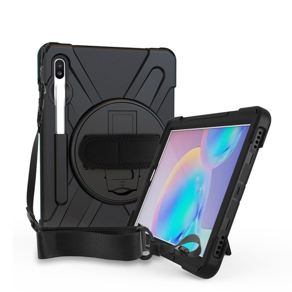 Páncélozott tok Samsung Galaxy Tab S6 T860/T865 iPad Pro 12.9 1, védő 360, hely a tollnak, fekete