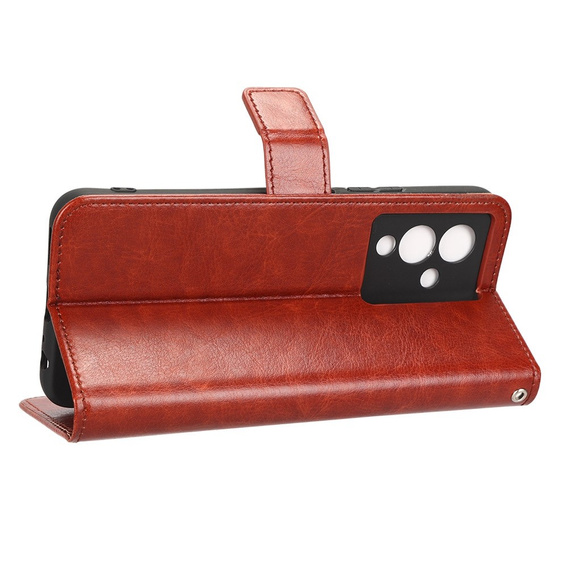 Pattintható tok a Infinix Note 12 5G, Crazy Horse Wallet, barna