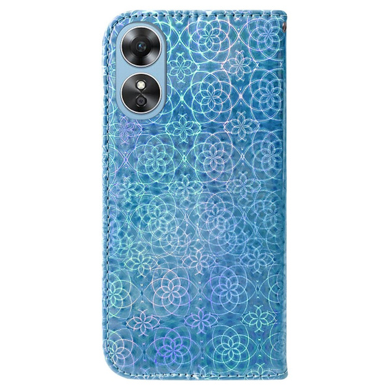 Pattintható tok a Oppo A17, Wallet mandala, kék