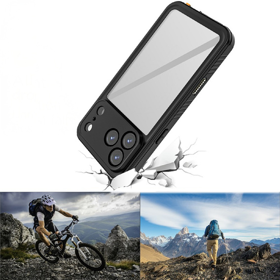 Tok iPhone 17 Pro készülékhez, IP68 vízálló Redpepper, fekete