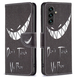 Pattintható tok a Samsung Galaxy A55 5G, Wallet, Don't Touch My Phone, fekete