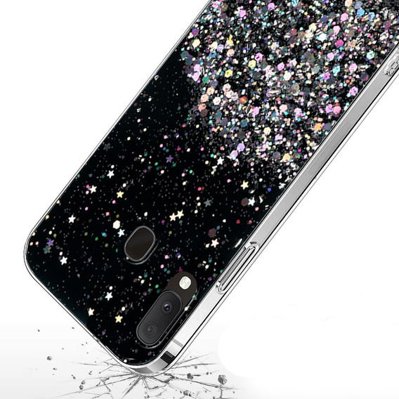 Telefontok a Samsung Galaxy A20E, Glittery, fekete