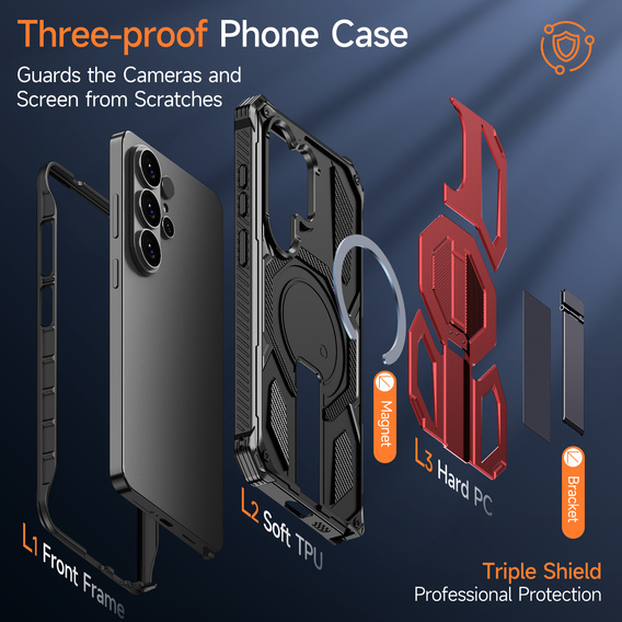 MagSafe-kompatibilis védőtok állvánnyal a Samsung Galaxy S26 Ultra készülékhez