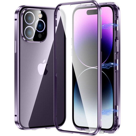 Tok iPhone 15 Pro Max, Magnetic Dual Glass, lila