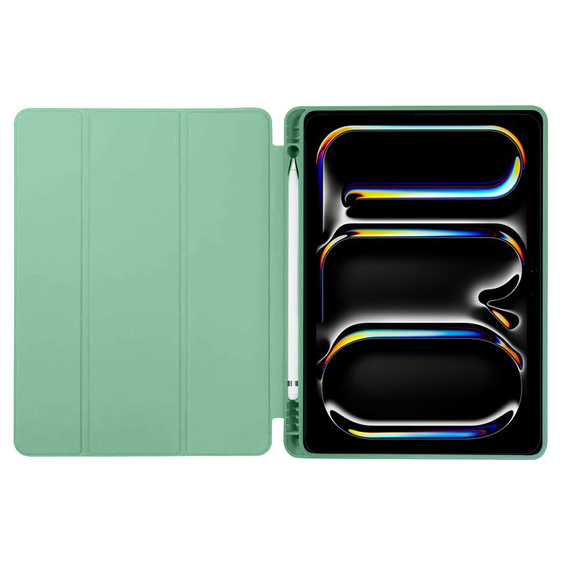 Tok Apple iPad Pro 13" 7 gen. 2024 (A2925, Smartcase tolltartóval, zöld