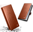 Flip tok Samsung Galaxy S25 Ultra, QIALINO Leather Wallet, barna