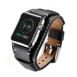 Bőrszíj Apple Watch 1/2/3/4/4/5/6/7/8/SE/Ultra 42/44/45/49mm, fekete