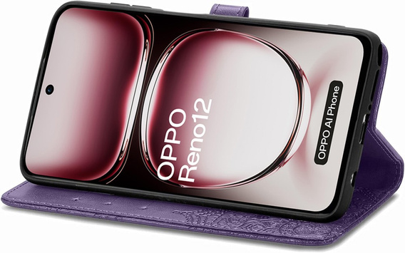 Pattintható tok a Oppo Reno 12, Mandala, lila