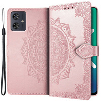 Pattintható tok a Motorola Moto G54 5G, Mandala, rózsaszín rose gold