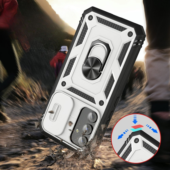 Telefontok a Samsung Galaxy A54 5G, CamShield Slide, fehér / fekete