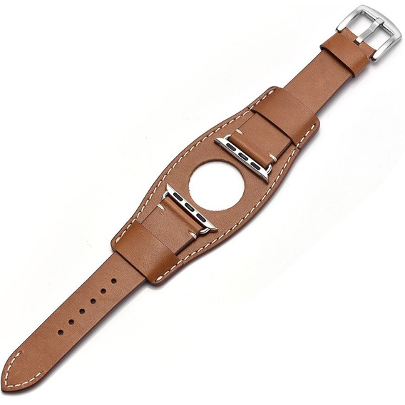 Bőrszíj Apple Watch 1/2/3/4/4/5/6/7/8/SE/Ultra 42/44/45/49mm, barna