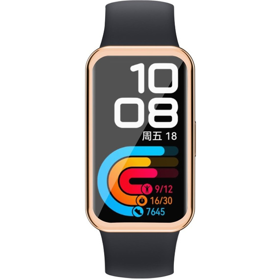 2w1 Etui z Osłoną Silikonową do Huawei Band 8, Różowe Rose Gold