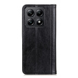 Telefontok a Xiaomi 14T, Wallet Litchi Leather, fekete