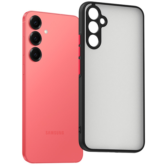 Szilikon tok Samsung Galaxy S25, kamera védelemmel, átlátszó / fekete + 9H edzett üveg