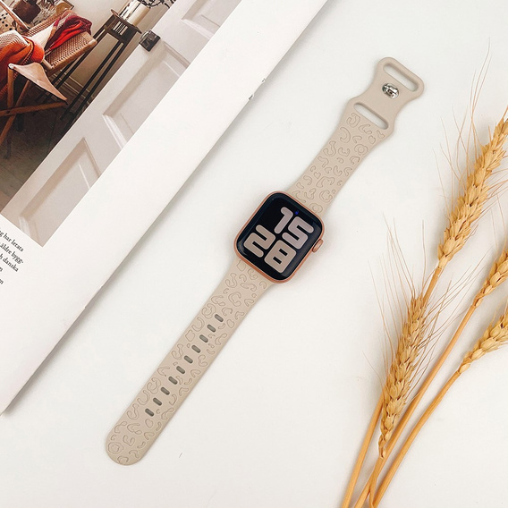 Szilikon szíj az Apple Watch 1/2/3/4/4/5/6/7/8/9/10/SE 38/40/41/42mm-es órájához.