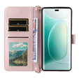 Tok patenttal a Honor 400 5G-hez, Crossbody Leather Wallet, rózsaszín