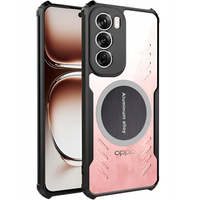 Tok Oppo Reno 12 Pro, mágneses lemezzel, átlátszó / fekete