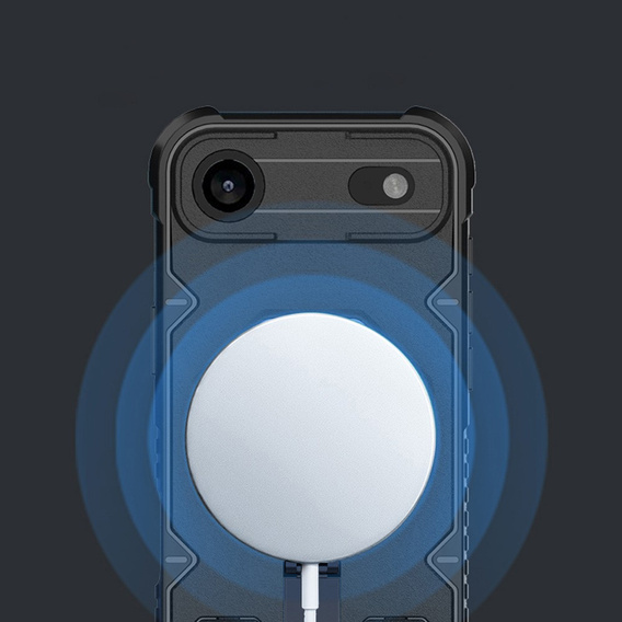 Tok iPhone Air készülékhez, MagSafe, páncélozott, állvánnyal, fekete