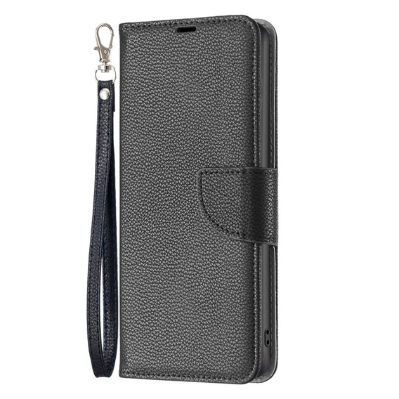 Pattintható tok a Samsung Galaxy A54 5G, Wallet Litchi Magnet, fekete