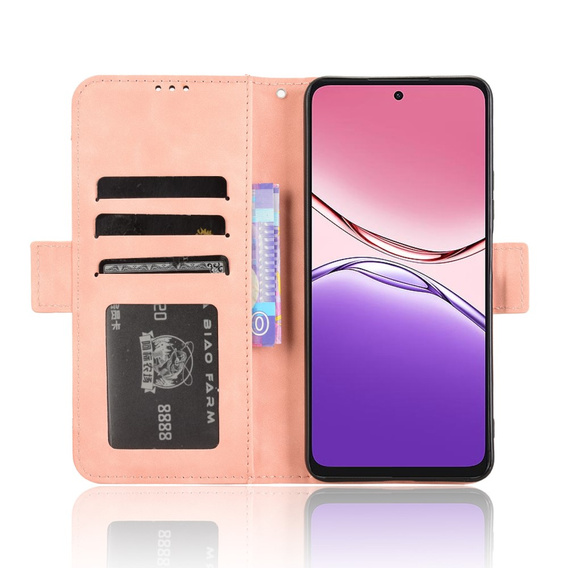 Pattintható tok a Oppo A5 Pro 5G, Card Slot, rózsaszín