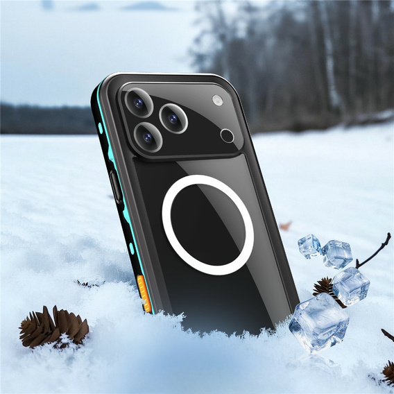 Tok iPhone 17 Pro Max készülékhez, IP68 vízálló, SHELLBOX MagSafe, kék