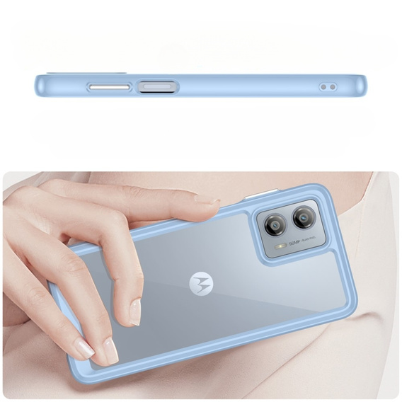 Telefontok a Motorola Moto G53 5G, Fusion Hybrid, átlátszó / kék