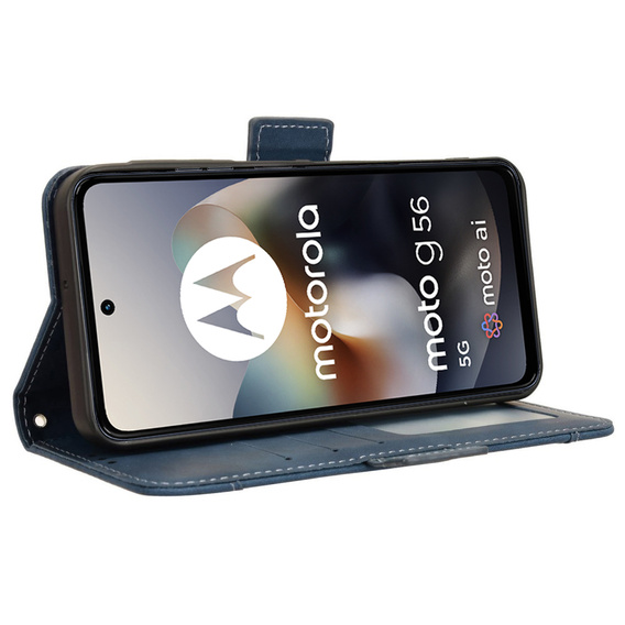 Pattintható tok a Motorola Moto G56 5G, Card Slot, sötétkék