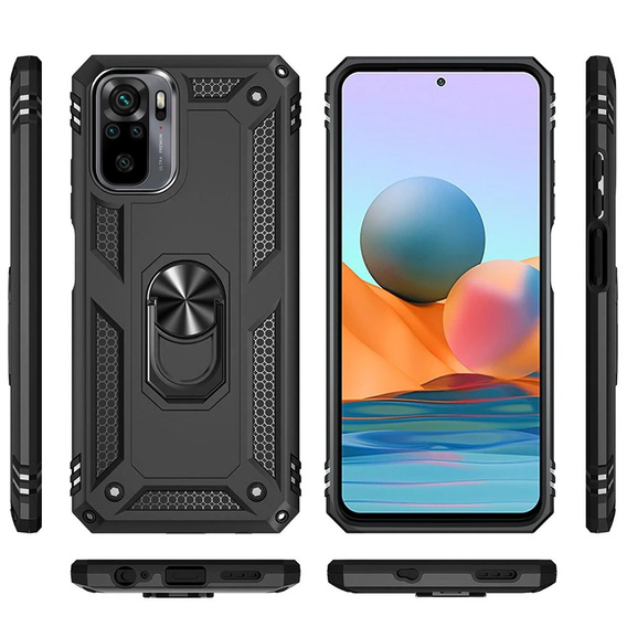 Páncélozott telefontok a Xiaomi Redmi Note 10/10S, Nox Case Ring, fekete