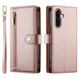 Wallet Zipper Pocket flip tok Samsung Galaxy A17 5G, Wallet Zipper Pocket, pénztárca, rózsaszín