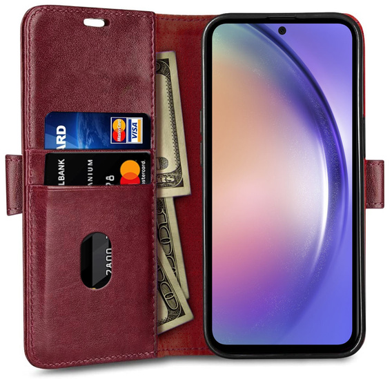 Pattintható tok a Samsung Galaxy A54 5G, Wallet, do MagSafe, piros