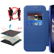 Pántos tok Samsung Galaxy A17 5G, RFID pénztárca, MagSafe, átlátszó / tengerészkék