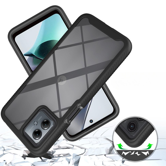 Tok Motorola Moto G54 5G készülékhez, Shockproof, fóliával, fekete
