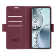 Tok Realme 14 Pro+ 5G, ERBORD Glossy Litchi, pénztárca patenttal, piros