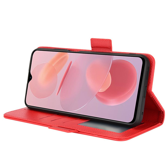 Pattintható tok a Ulefone Note 12P, Wallet Litchi Magnet, piros