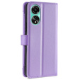 Pattintható tok a Oppo A78 4G, Wallet Zipper Pocket, lila