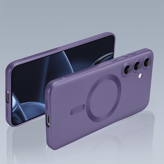 Tok Samsung Galaxy A36, ColorMag, MagSafe-hoz, lila + 9H edzett üveg