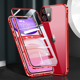 Tok iPhone 12 Mini, Magnetic Dual Glass, piros
