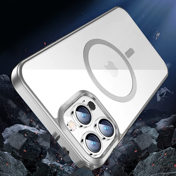 Telefontok a iPhone 14 Pro, ERBORD Hybrid MagSafe Case, ezüst