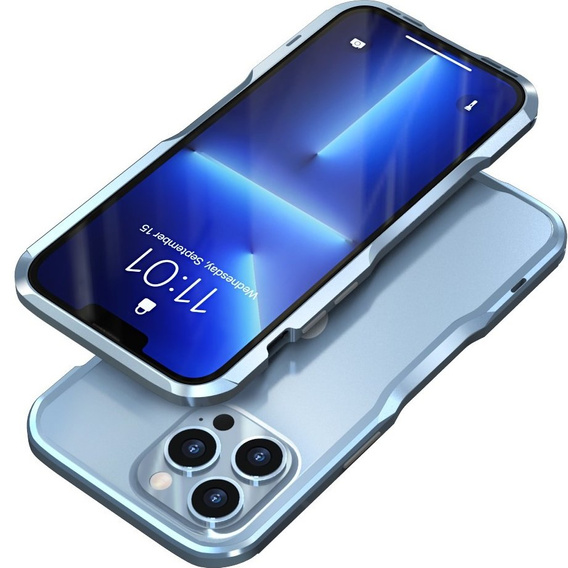 Teletok LUPHIE iPhone 13 Pro-hoz, Armor Bumper, kék
