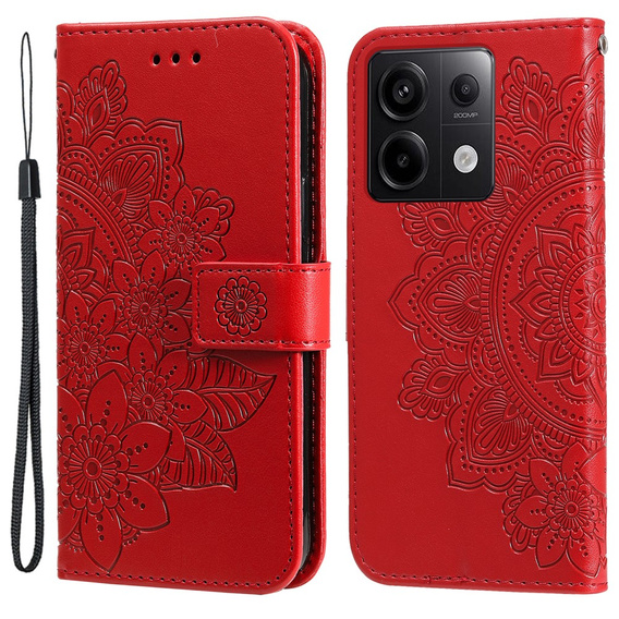 Pattintható tok a Xiaomi Redmi Note 13 Pro 5G, Mandala, piros